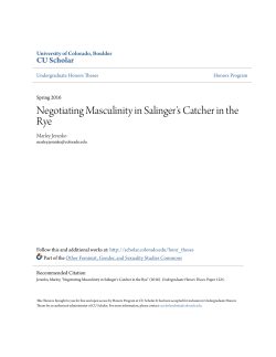 Negotiating Masculinity in Salinger`s Catcher in the Rye