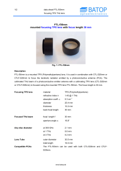 FTL-f30mm mounted focusing TPX lens with focus length 30 mm