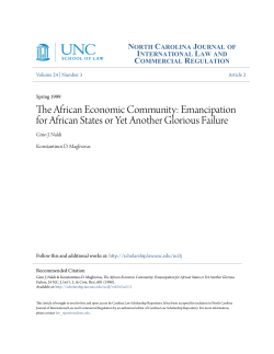 The African Economic Community: Emancipation for African States