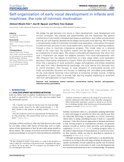 Self-organization of early vocal development in infants