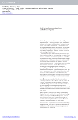 Earth Surface Processes, Landforms and Sediment Deposits