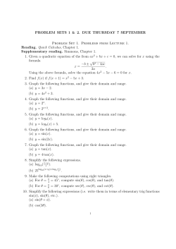 Problem Set 01 and 02