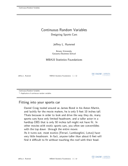 Continuous Random Variables
