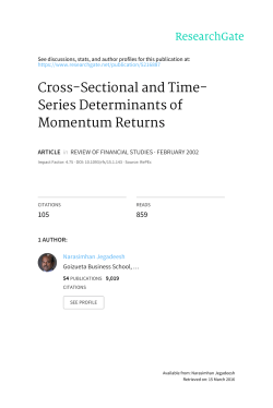 Cross-Sectional and Time- Series Determinants of Momentum Returns