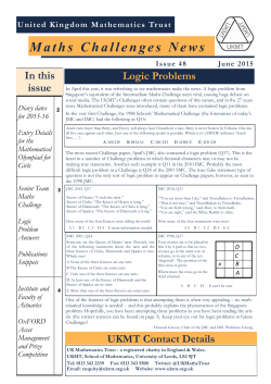 Newsletter 48 - June 2015  - United Kingdom Mathematics Trust
