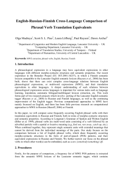 English-Russian-Finnish Cross-Language Comparison of Phrasal