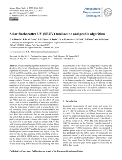 Solar Backscatter UV (SBUV) total ozone and