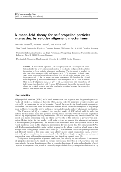 A mean-field theory for self-propelled particles interacting by velocity
