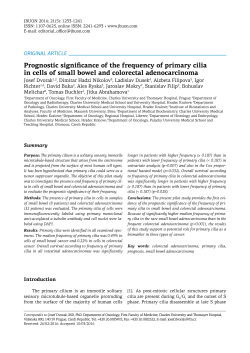 Prognostic significance of the frequency of primary cilia in
