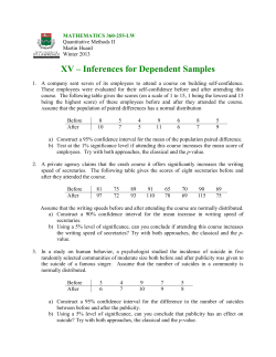 XV - Inferences for dependent samples