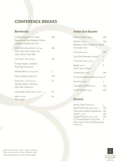 Menu: Conference - Chateau Lacombe