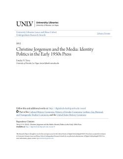 Christine Jorgensen and the Media