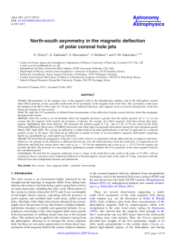 North-south asymmetry in the magnetic deflection of polar coronal