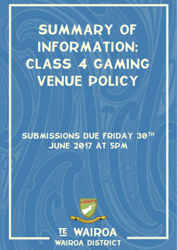 Gaming Venue Policy - Wairoa District Council