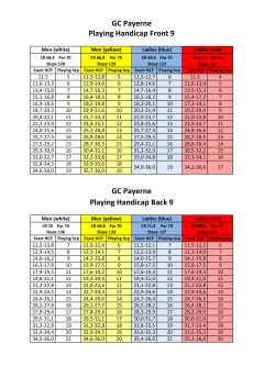 GC Payerne Playing Handicap Front 9 GC