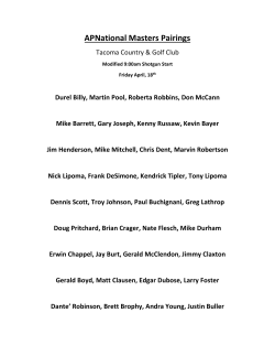 APNational Masters Pairings