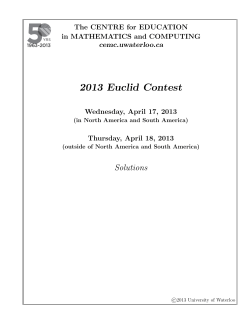 2013 - CEMC - University of Waterloo