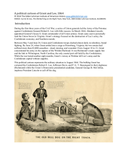 A political cartoon of Grant and Lee, 1864 Introduction