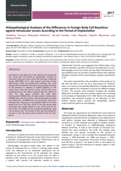 Histopathological Analyses of the Differences in Foreign Body Cell