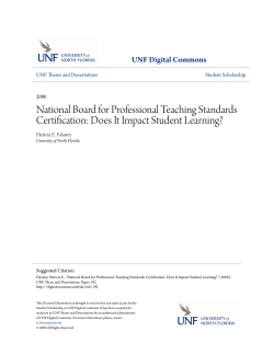 National Board for Professional Teaching Standards Certification