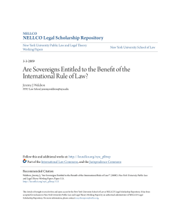 Are Sovereigns Entitled to the Benefit of the International Rule of Law?