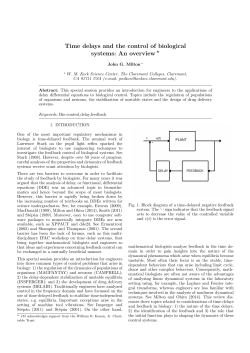 Time delays and the control of biological systems: An overview *
