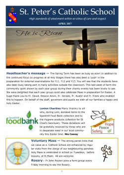 Newsletter - St Peter`s Catholic School
