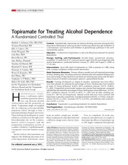 Topiramate for Treating Alcohol Dependence