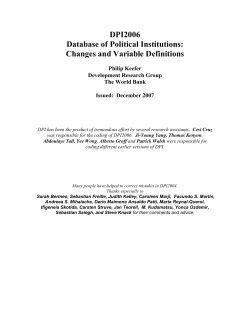 DPI2006 Database of Political Institutions: Changes and Variable