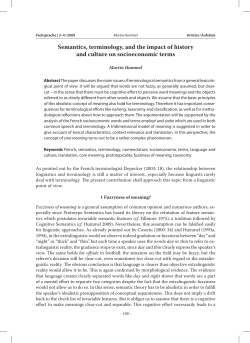 Semantics, terminology, and the impact of history and culture on