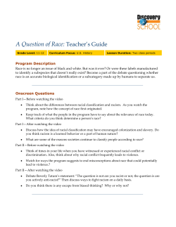 A Question of Race: Teacher`s Guide