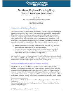 Natural Resources Workshop Summary
