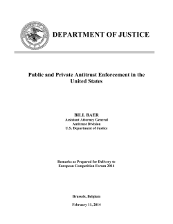 Public and Private Antitrust Enforcement in the United States