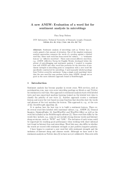 A new ANEW: Evaluation of a word list for sentiment analysis in
