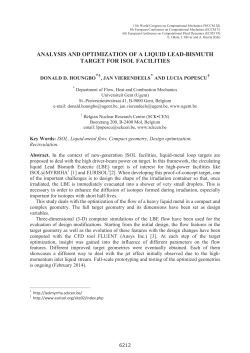 ANALYSIS AND OPTIMIZATION OF A LIQUID LEAD
