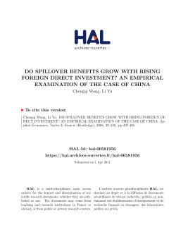 do spillover benefits grow with rising foreign direct investment?