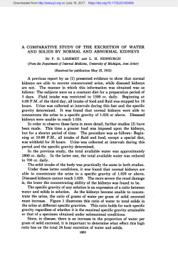 A COMPARATIVE STUDY OF THE EXCRETION OF WATER