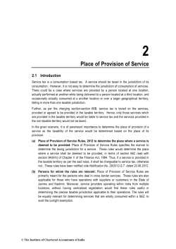 Place of Provision of Service