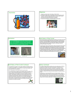 Insecticides Objectives - Entomology and Nematology Department