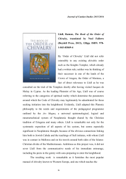 Llull, Ramon, The Book of the Order of Chivalry, translated by Noel