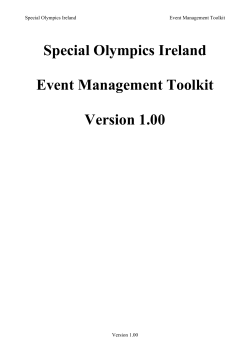 Event Management Guide - Special Olympics Ireland