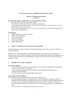 PACKAGE LEAFLET: INFORMATION FOR THE USER Valdoxan 25