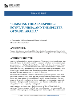 "RESISTING THE ARAB SPRING: EGYPT, TUNISIA, AND THE