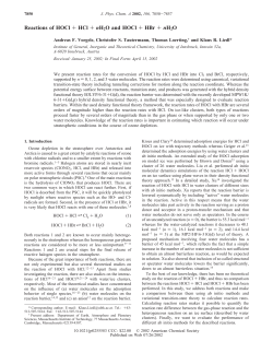 Reactions of HOCl+ HCl+ n H2O and HOCl+ HBr+ n H2O