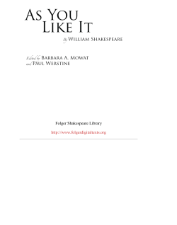 As You Like It - Folger Digital Texts