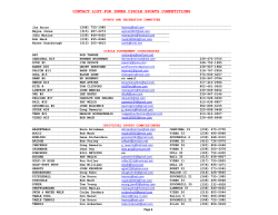 CONTACT LIST FOR INNER CIRCLE SPORTS COMPETITIONS