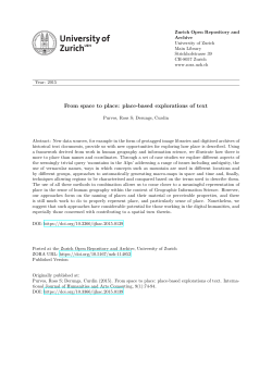 From space to place: place-based explorations of text