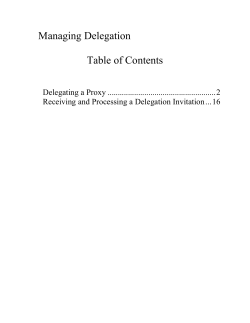 Managing Delegation Table of Contents