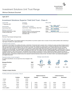 Investment Solutions Superior Yield Unit Trust