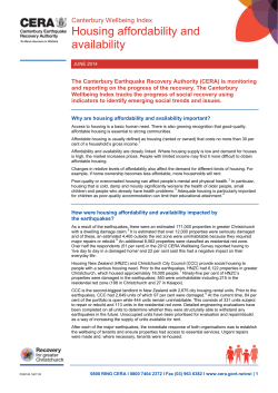 Housing affordability and availability